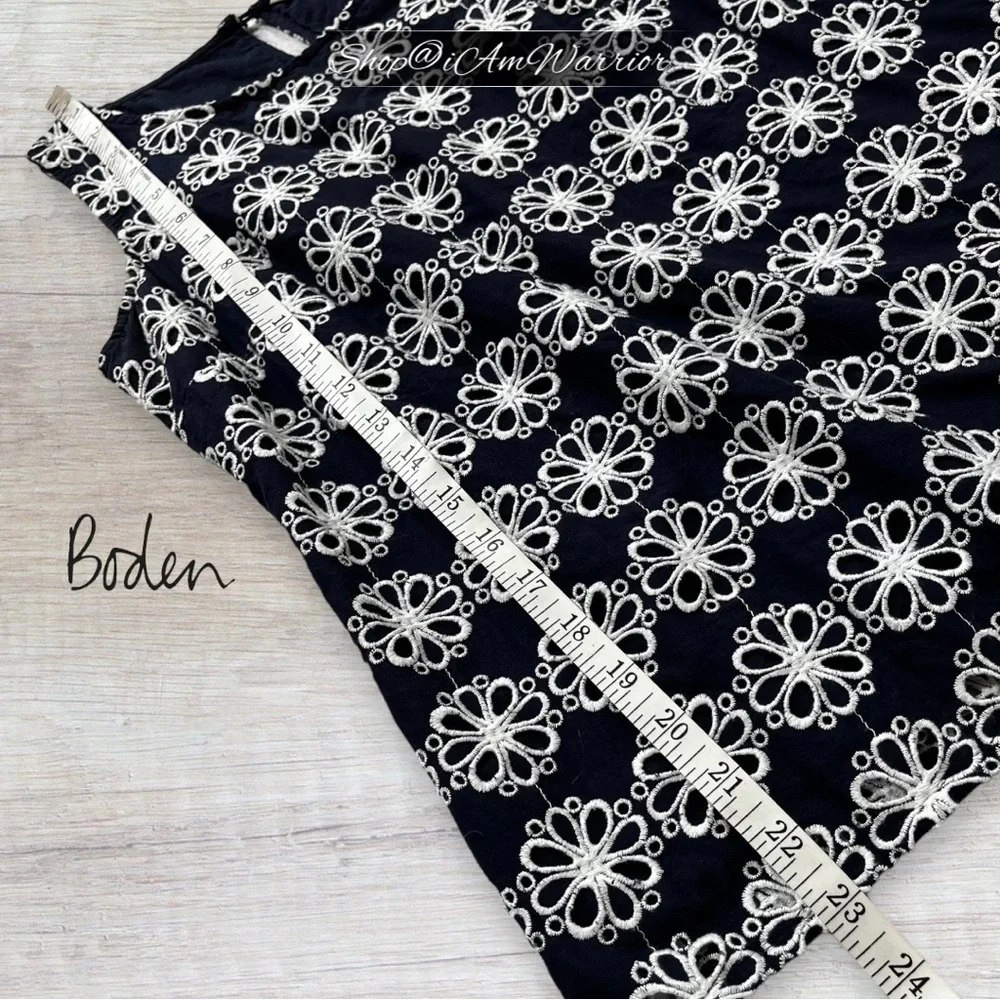 Boden sleeveless navy floral embroidered top *shop@iamwarrior - Picture 8 of 10
